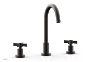 Phylrich BASIC Widespread Faucet, 10 1/2" High Spout, Blade Cross Handles D137 - Oil Rubbed Bronze