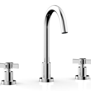 Phylrich BASIC Widespread Faucet, 10 1/2″ High Spout, Blade Cross Handles D137 – Polished Chrome