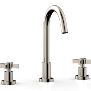Phylrich BASIC Widespread Faucet, 10 1/2″ High Spout, Blade Cross Handles D137 – Polished Nickel