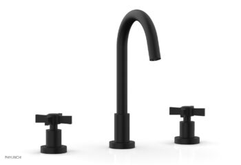 Phylrich BASIC Widespread Faucet, 10 1/2" High Spout, Blade Cross Handles D137 - Matte Black