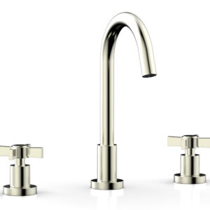 Phylrich BASIC Widespread Faucet, 10 1/2″ High Spout, Blade Cross Handles D137 – Satin Nickel