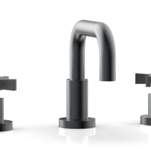 Phylrich Basic Widespread Faucet, 6 3/8″ High Spout, Blade Cross Handles D139 – Gun Metal