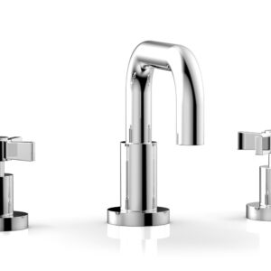 Phylrich Basic Widespread Faucet, 6 3/8″ High Spout, Blade Cross Handles D139 – Polished Chrome