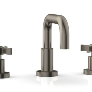 Phylrich Basic Widespread Faucet, 6 3/8″ High Spout, Blade Cross Handles D139 – Pewter