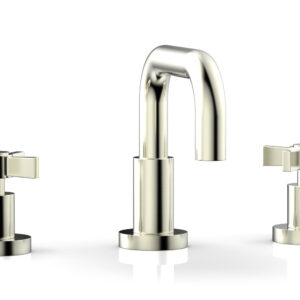 Phylrich Basic Widespread Faucet, 6 3/8″ High Spout, Blade Cross Handles D139 – Satin Nickel