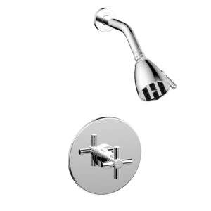 Phylrich BASIC Pressure Balance Shower Set – Tubular Cross Handle DPB3134 – Polished Chrome
