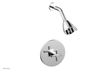 Phylrich BASIC Pressure Balance Shower Set - Tubular Cross Handle DPB3134 - Polished Chrome