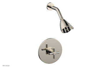 Phylrich BASIC Pressure Balance Shower Set - Tubular Cross Handle DPB3134 - Polished Nickel