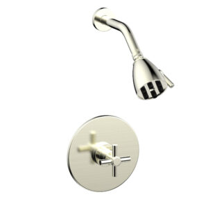 Phylrich BASIC Pressure Balance Shower Set – Tubular Cross Handle DPB3134 – Satin Nickel