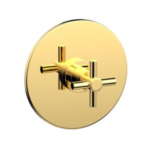 Phylrich BASIC Pressure Balance Shower Set Trim Only – Tubular Cross Handle DPB3134TO – Polished Gold