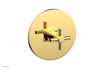 Phylrich BASIC Pressure Balance Shower Set Trim Only - Tubular Cross Handle DPB3134TO - Polished Gold