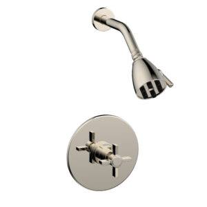 Phylrich BASIC Pressure Balance Shower Set – Blade Cross Handle DPB3137 – Polished Nickel