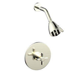 Phylrich BASIC Pressure Balance Shower Set – Blade Cross Handle DPB3137 – Satin Nickel