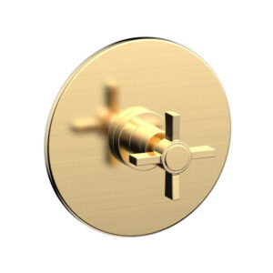Phylrich BASIC Pressure Balance Shower Set Trim Only  – Blade Cross Handle DPB3137TO – Satin Brass