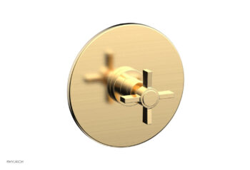 Phylrich BASIC Pressure Balance Shower Set Trim Only  - Blade Cross Handle DPB3137TO - Satin Brass