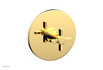 Phylrich BASIC Pressure Balance Shower Set Trim Only  - Blade Cross Handle DPB3137TO - Polished Gold