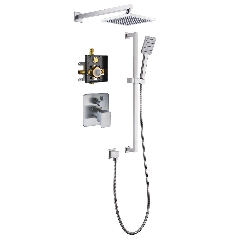 Dawn® Big Sur 2-way Shower Combo Set Wall Mounted Showerhead with Slide bar handheld shower , Brushed Nickel