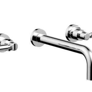 Phylrich BASIC Wall Lavatory Set 10″ Spout – Lever Handles DWL130-10 – Polished Chrome