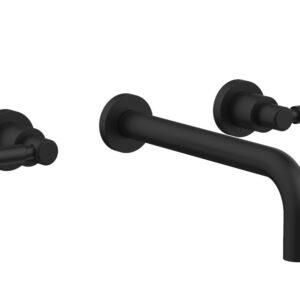 Phylrich BASIC Wall Lavatory Set 10″ Spout – Lever Handles DWL130-10 – Matte Black