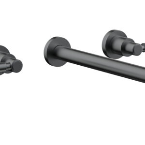 Phylrich BASIC Wall Lavatory Set 12″ Spout – Lever Handles DWL130-12 – Gun Metal