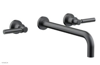 Phylrich BASIC Wall Lavatory Set 12" Spout - Lever Handles DWL130-12 - Gun Metal