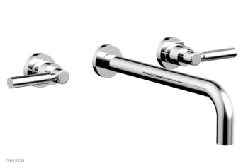 Phylrich BASIC Wall Lavatory Set 12" Spout - Lever Handles DWL130-12 - Polished Chrome