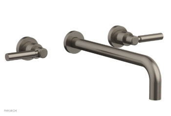 Phylrich BASIC Wall Lavatory Set 12" Spout - Lever Handles DWL130-12 - Pewter