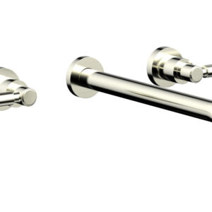 Phylrich BASIC Wall Lavatory Set 12″ Spout – Lever Handles DWL130-12 – Satin Nickel