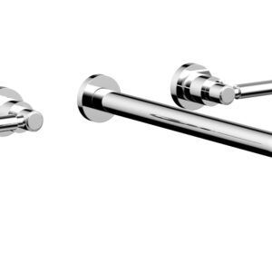 Phylrich BASIC Wall Lavatory Set 14″ Spout – Lever Handles DWL130-14 – Polished Chrome