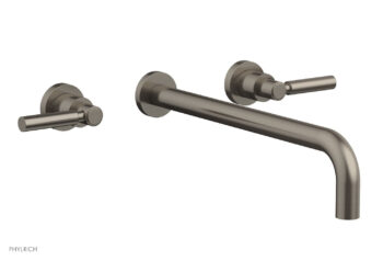 Phylrich BASIC Wall Lavatory Set 14" Spout - Lever Handles DWL130-14 - Pewter