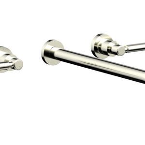 Phylrich BASIC Wall Lavatory Set 14″ Spout – Lever Handles DWL130-14 – Satin Nickel