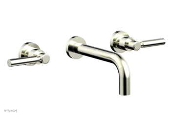 Phylrich BASIC Wall Lavatory Set 7 1/2" Spout - Lever Handles DWL130 - Satin Nickel