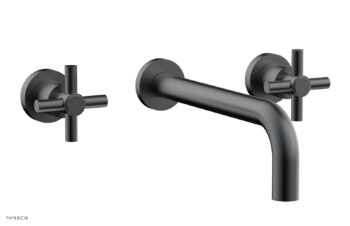 Phylrich BASIC Wall Lavatory Set 10" Spout - Tubular Cross Handles DWL134-10 - Gun Metal