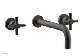 Phylrich BASIC Wall Lavatory Set 10" Spout - Tubular Cross Handles DWL134-10 - Oil Rubbed Bronze