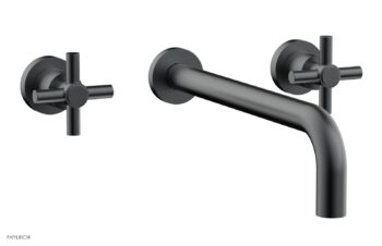 Phylrich BASIC Wall Lavatory Set 12" Spout - Tubular Cross Handles DWL134-12 - Gun Metal