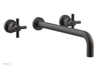 Phylrich BASIC Wall Lavatory Set 14" Spout - Tubular Cross Handles DWL134-14 - Oil Rubbed Bronze