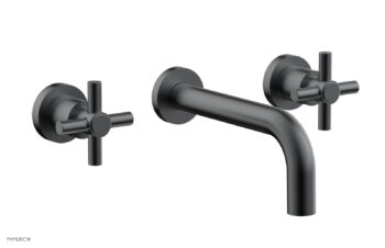 Phylrich BASIC Wall Lavatory Set 7 1/2" Spout - Tubular Cross Handles DWL134 - Gun Metal