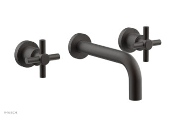 Phylrich BASIC Wall Lavatory Set 7 1/2" Spout - Tubular Cross Handles DWL134 - Oil Rubbed Bronze