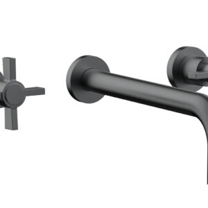 Phylrich BASIC Wall Lavatory Set 10″ Spout – Blade Cross Handles DWL137-10 – Gun Metal
