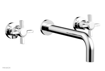Phylrich BASIC Wall Lavatory Set 10" Spout - Blade Cross Handles DWL137-10 - Polished Chrome