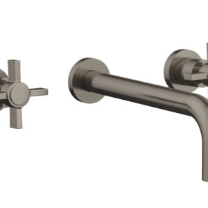 Phylrich BASIC Wall Lavatory Set 10″ Spout – Blade Cross Handles DWL137-10 – Pewter
