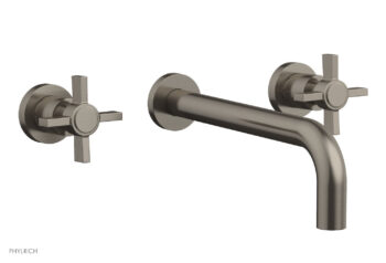 Phylrich BASIC Wall Lavatory Set 10" Spout - Blade Cross Handles DWL137-10 - Pewter