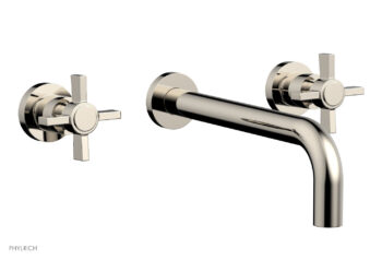 Phylrich BASIC Wall Lavatory Set 10" Spout - Blade Cross Handles DWL137-10 - Polished Nickel