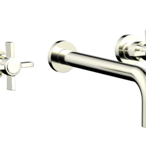 Phylrich BASIC Wall Lavatory Set 10″ Spout – Blade Cross Handles DWL137-10 – Satin Nickel