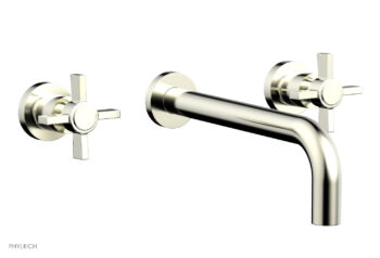 Phylrich BASIC Wall Lavatory Set 10" Spout - Blade Cross Handles DWL137-10 - Satin Nickel