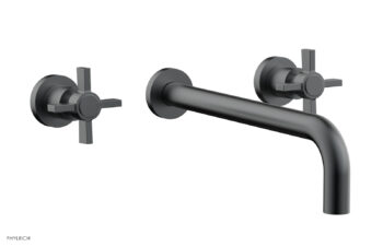 Phylrich BASIC Wall Lavatory Set 12" Spout - Blade Cross Handles DWL137-12 - Gun Metal