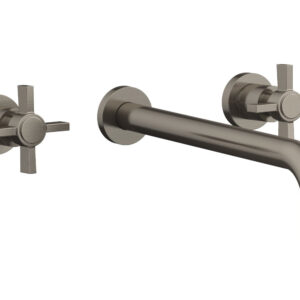 Phylrich BASIC Wall Lavatory Set 12″ Spout – Blade Cross Handles DWL137-12 – Pewter