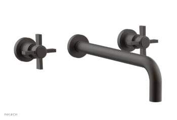 Phylrich BASIC Wall Lavatory Set 12" Spout - Blade Cross Handles DWL137-12 - Oil Rubbed Bronze