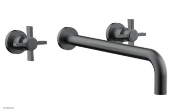 Phylrich BASIC Wall Lavatory Set 14" Spout - Blade Cross Handles DWL137-14 - Gun Metal