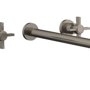 Phylrich BASIC Wall Lavatory Set 14″ Spout – Blade Cross Handles DWL137-14 – Pewter